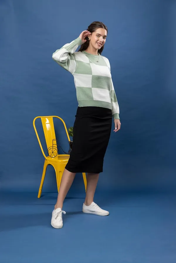 Pista_Women_Round_Neck_Colour_Block_Sweater_100%_Wool_Winter_Wear_Pullover
