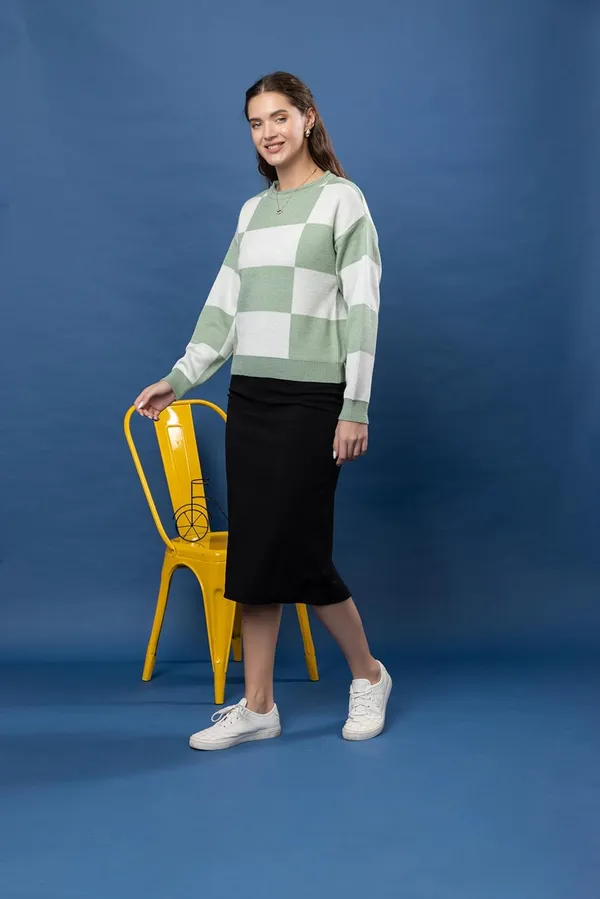 Pista_Women_Round_Neck_Colour_Block_Sweater_100%_Wool_Winter_Wear_Pullover