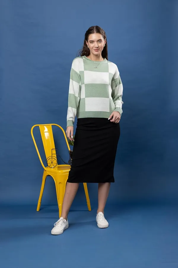 Pista_Women_Round_Neck_Colour_Block_Sweater_100%_Wool_Winter_Wear_Pullover