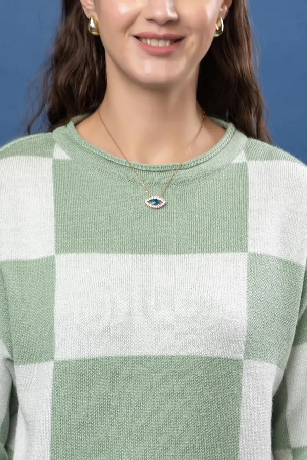 Pista_Women_Round_Neck_Colour_Block_Sweater_100%_Wool_Winter_Wear_Pullover