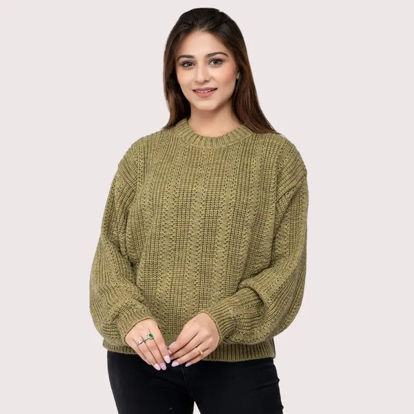 Pista_Green_Women's_Wool_Casual_Pullover_Sweater