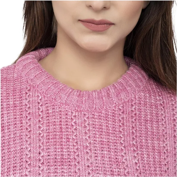 Pink_Mixture_Women_100%_Wool_Pullover_Sweater_Regular_Fit_For_Winter_Wear
