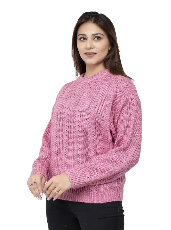 Pink_Mixture_Women_100%_Wool_Pullover_Sweater_Regular_Fit_For_Winter_Wear