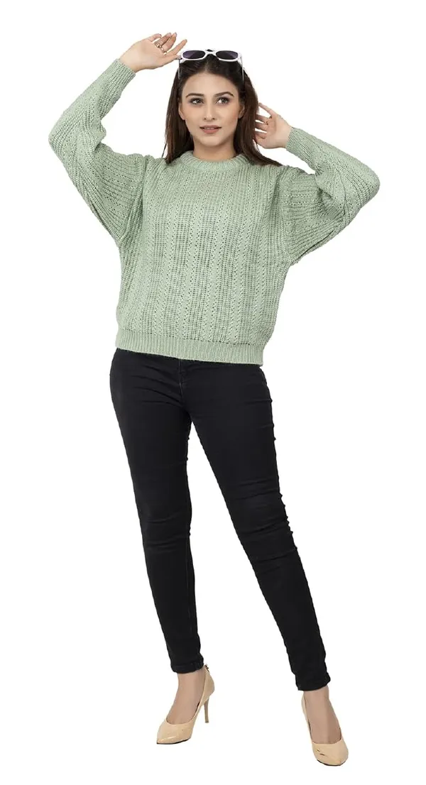 Pista_Green_Women_100%_Wool_Pullover_Sweater_Regular_Fit_For_Winter_Wear