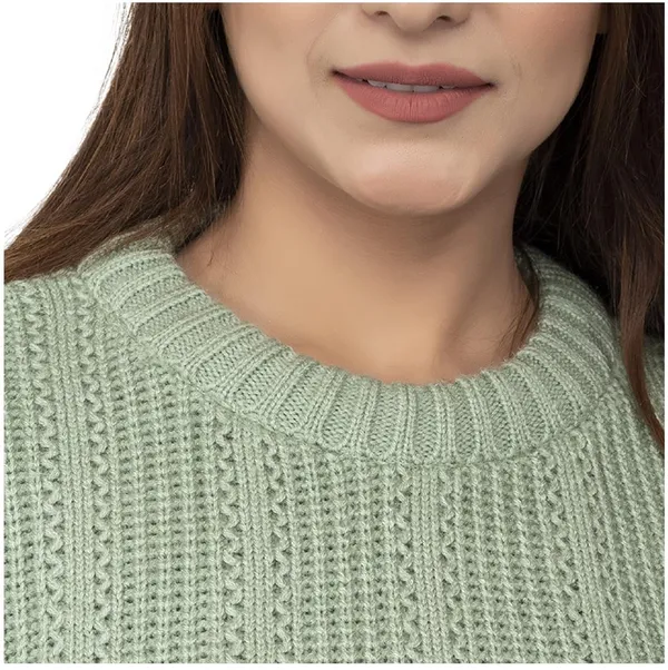 Pista_Green_Women_100%_Wool_Pullover_Sweater_Regular_Fit_For_Winter_Wear