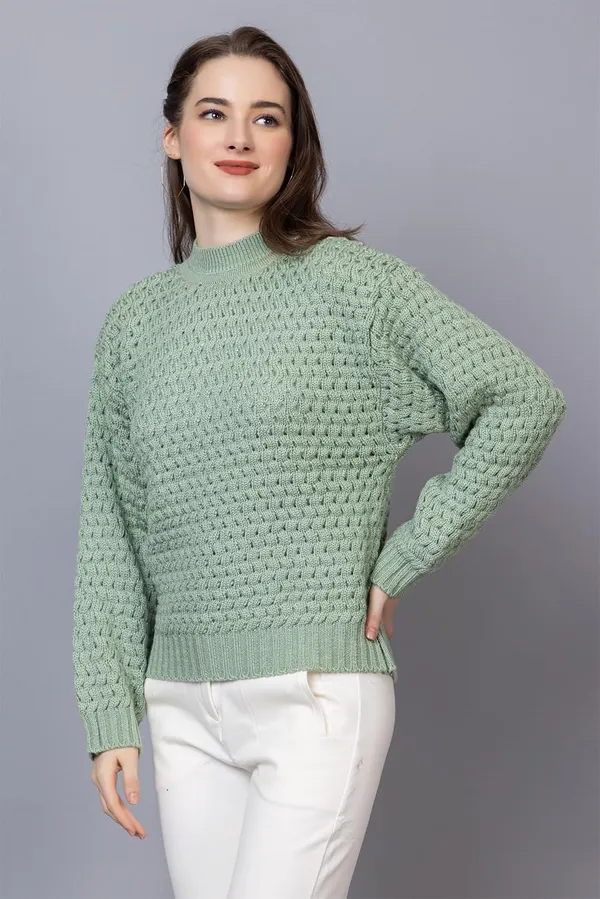 Pista_Green_Women_Pullover_Sweater_Relaxed_Fit_For_Winter_Wear