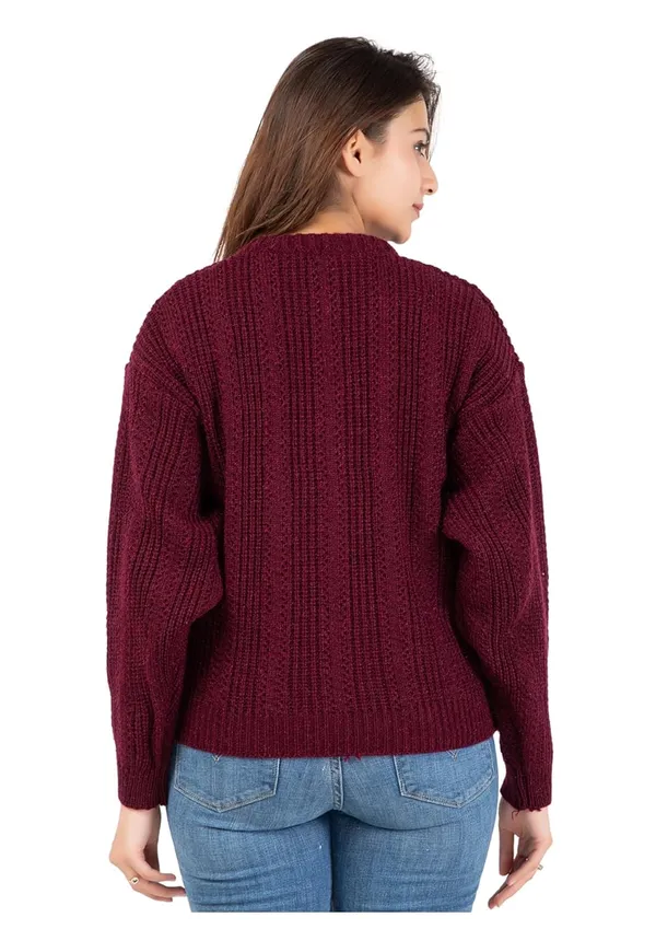 Purple_Women_100%_Wool_Pullover_Sweater_Regular_Fit_For_Winter_Wear