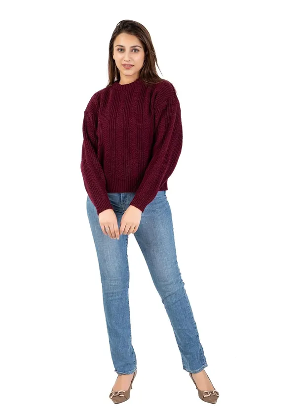 Purple_Women_100%_Wool_Pullover_Sweater_Regular_Fit_For_Winter_Wear