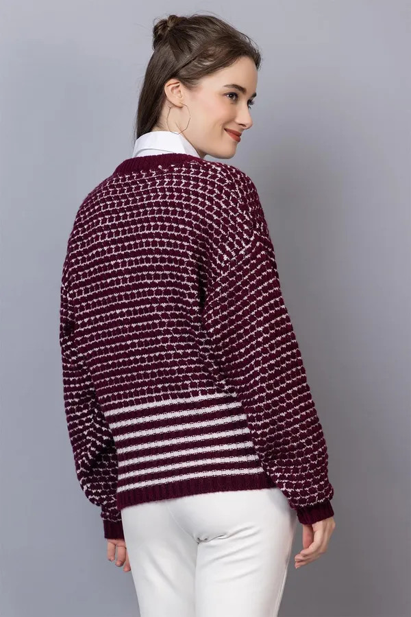 Purple_Launches_Designer_And_Knitted_V_Neck_Womensweater