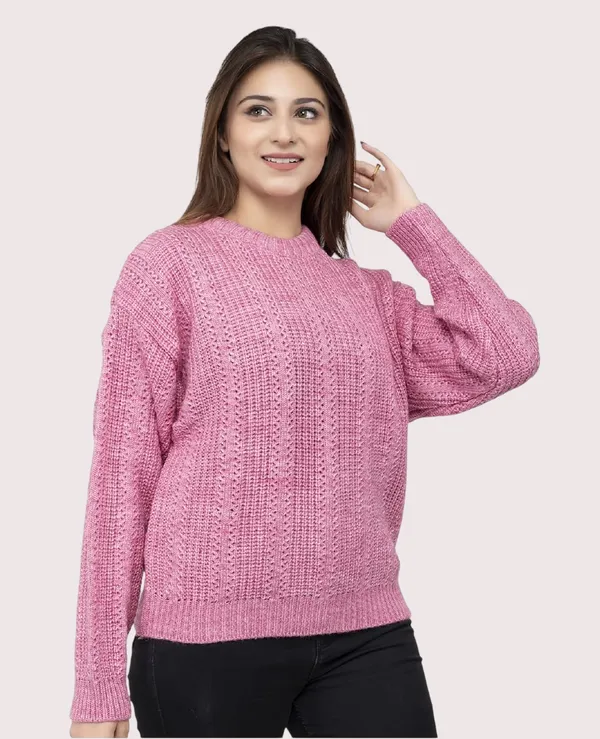 Pink_Mixture_Women_100%_Wool_Pullover_Sweater_Regular_Fit_For_Winter_Wear