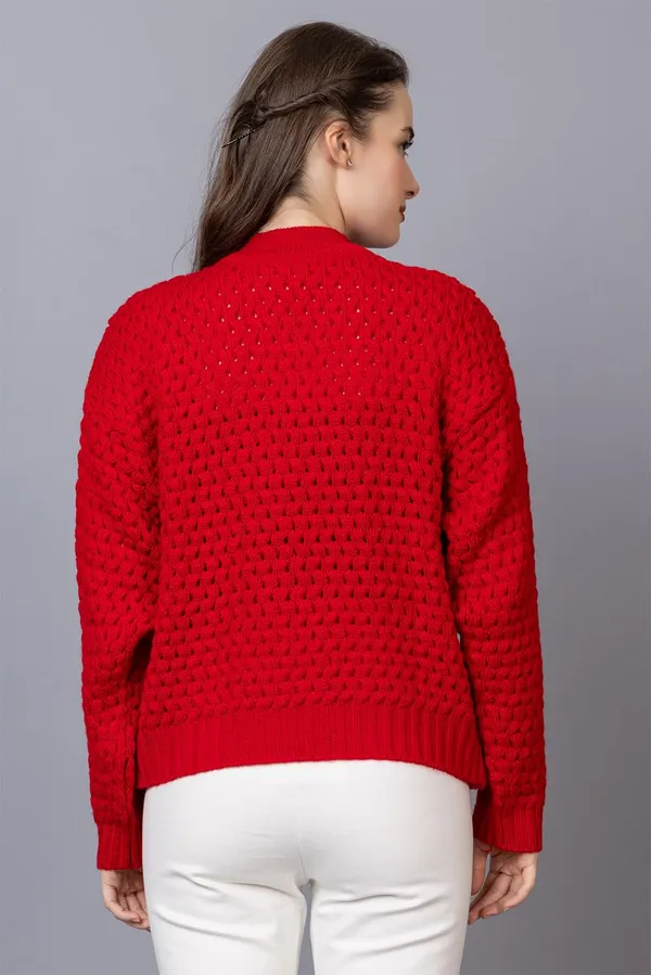 Red_Women_Pullover_Sweater_Relaxed_Fit_For_Winter_Wear