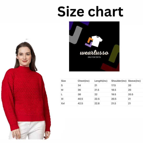 Red_Women_Pullover_Sweater_Relaxed_Fit_For_Winter_Wear