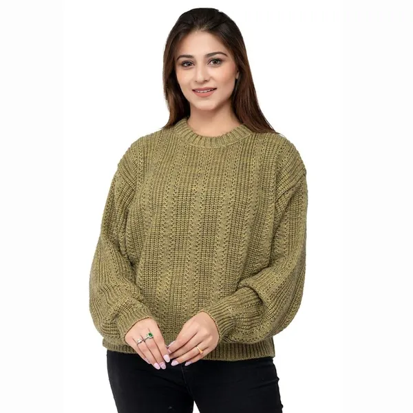 Pista_Green_Women's_Wool_Casual_Pullover_Sweater