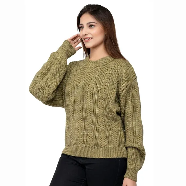 Pista_Green_Women's_Wool_Casual_Pullover_Sweater