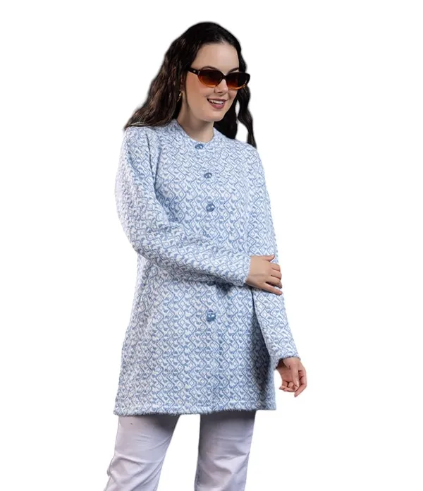 Light_Blue_Women's_Woolen_Long_Coat_Cardigan_Sweater_Winterwear_Cardigan