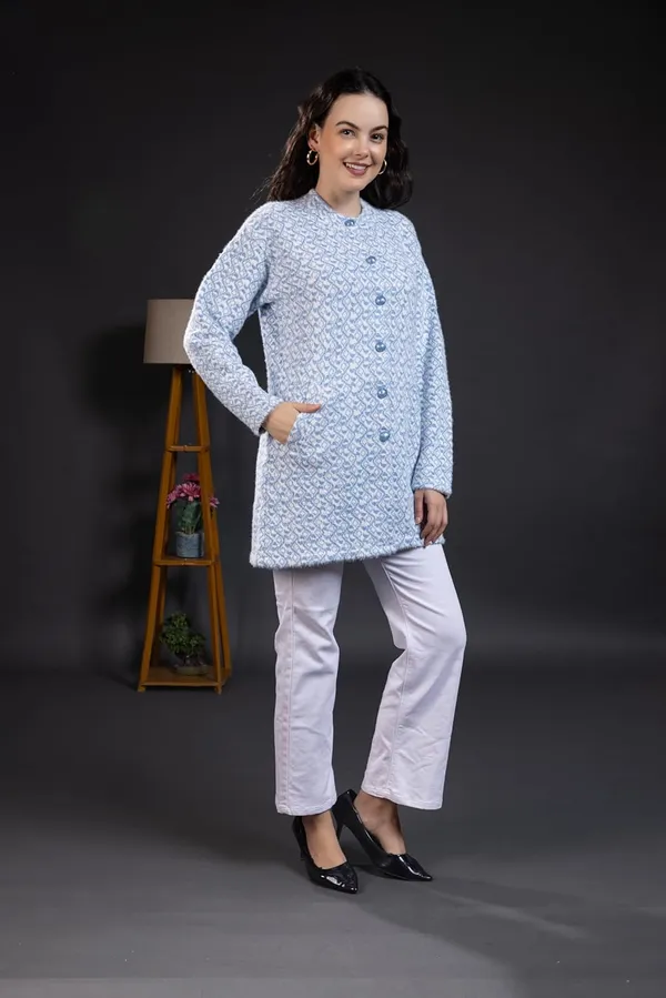 Light_Blue_Women's_Woolen_Long_Coat_Cardigan_Sweater_Winterwear_Cardigan