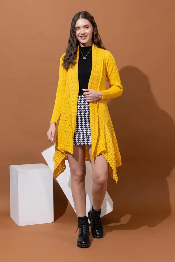 Yellow_Women_&_Girls_Winter_Woolen_V-Neck_Open_Front_Longline_Shrug_Cardigan_Sweater