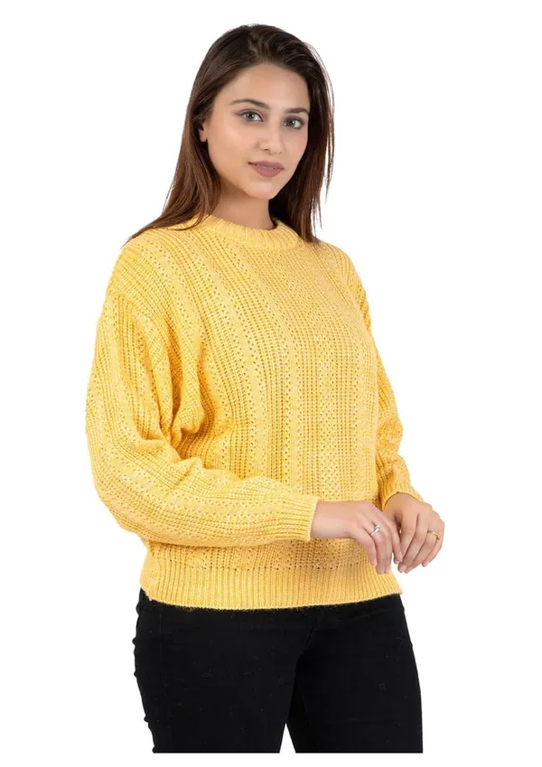 Yellow_Women_100%_Wool_Pullover_Sweater_Regular_Fit_For_Winter_Wear