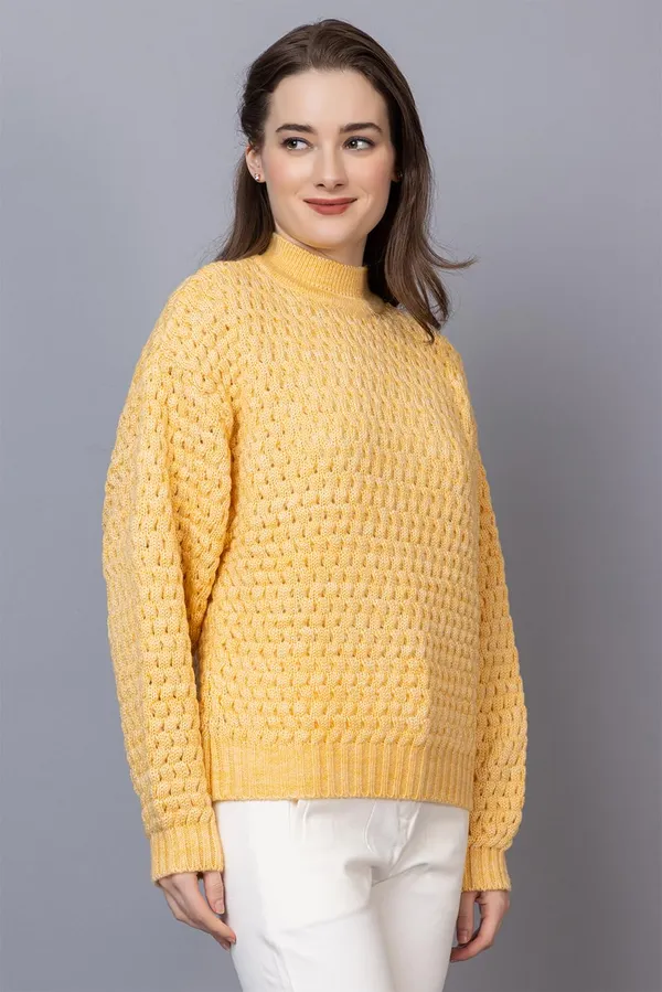 Yellow_Women_Pullover_Sweater_Relaxed_Fit_For_Winter_Wear