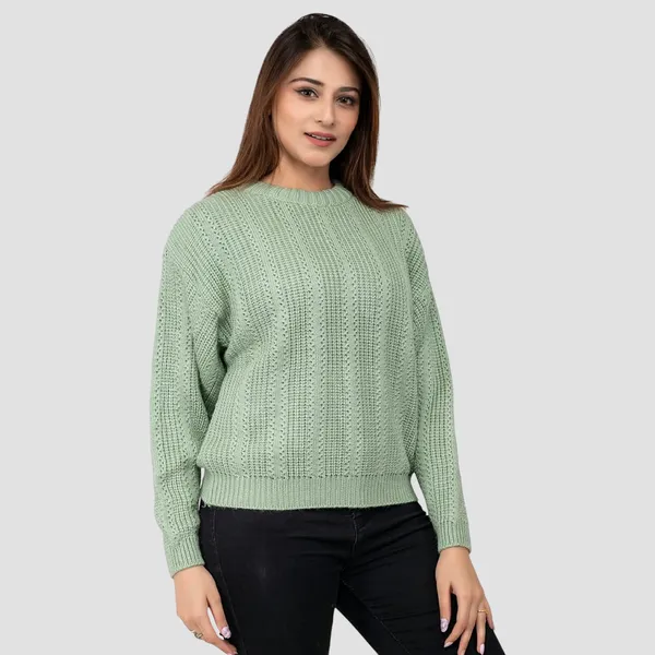Grey_Women_Wool_Casual_Pullover_Sweater