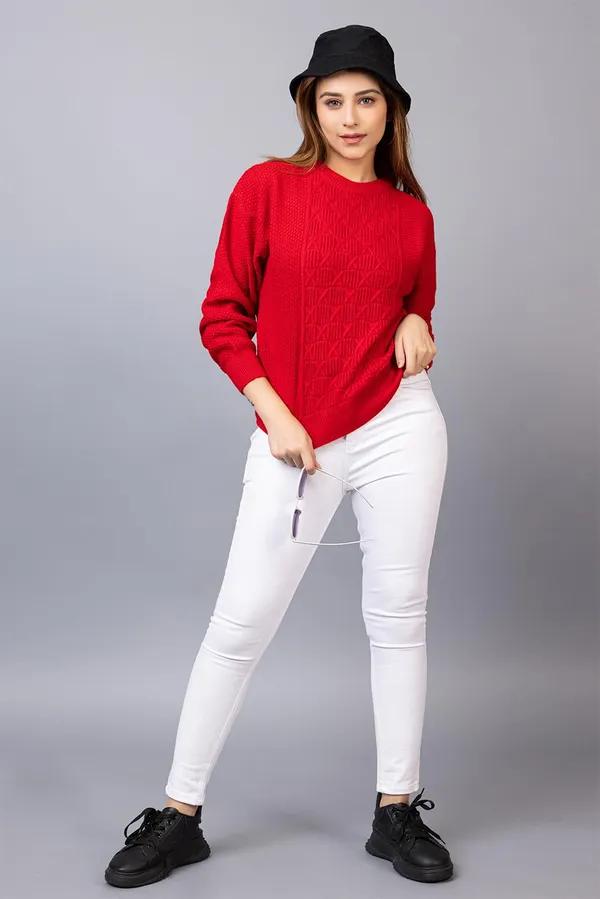 Red_Women_Round_Neck_Solid_Full_Sleeve_Woolen_Winter_Pullover_Sweater