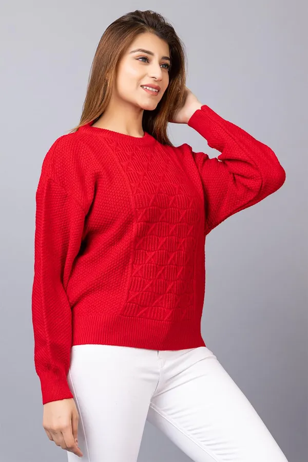 Red_Women_Round_Neck_Solid_Full_Sleeve_Woolen_Winter_Pullover_Sweater