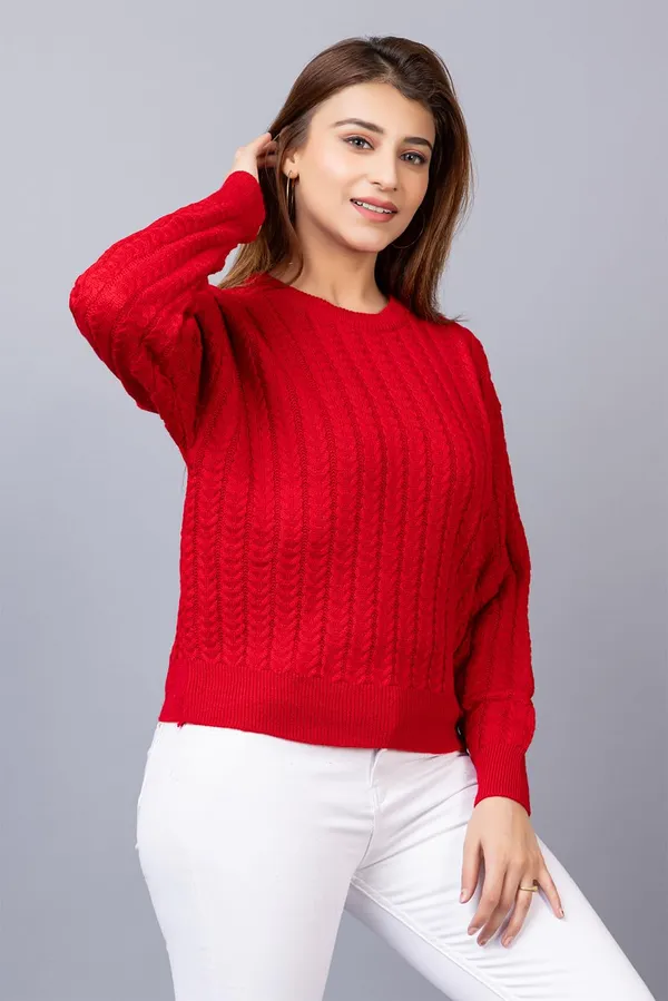 Red_Women_Round_Neck_Full_Sleeve_Winter_Wear_Pure_Wool_Sweater