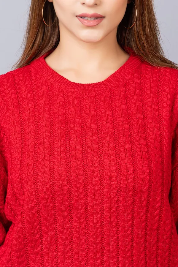 Red_Women_Round_Neck_Full_Sleeve_Winter_Wear_Pure_Wool_Sweater