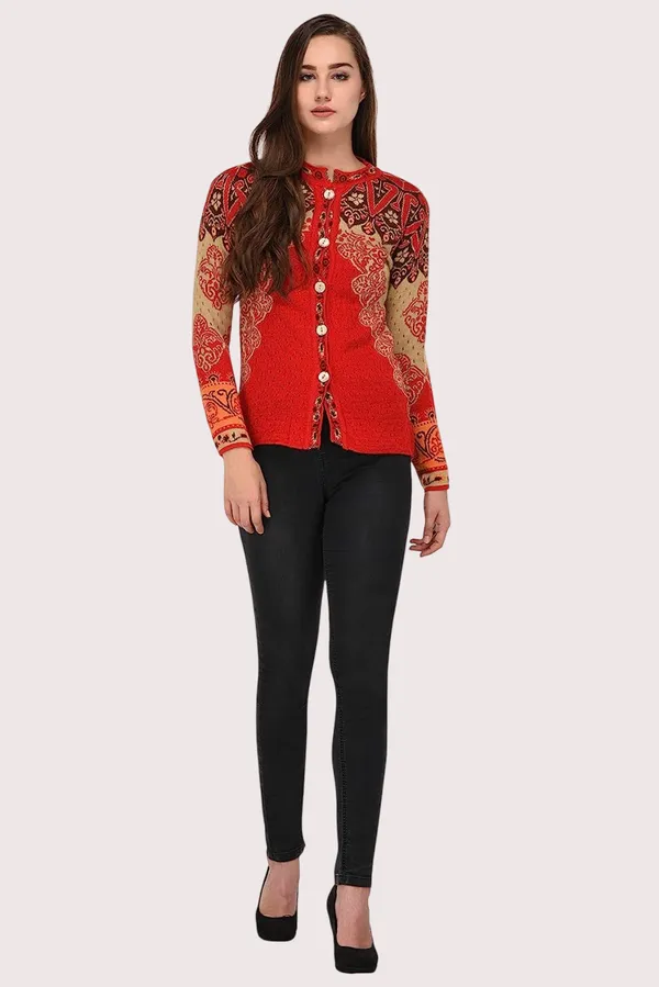 Multicolor_Women's_Winter_Wear_Round_Neck_Woolen_Cardigan