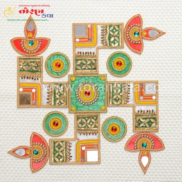 White_Green_Rangoli_Set_For_Decoration