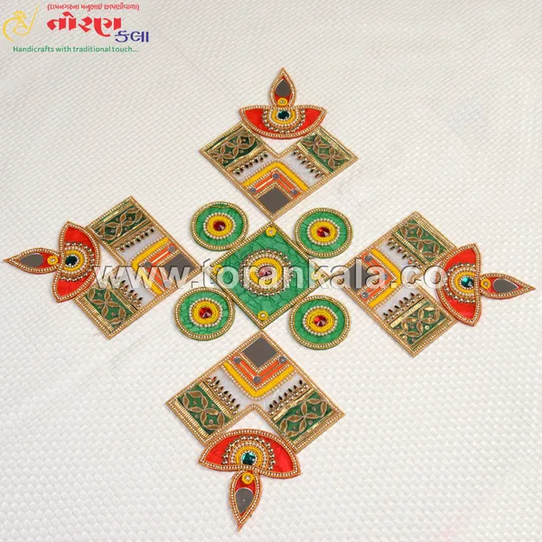 White_Green_Rangoli_Set_For_Decoration