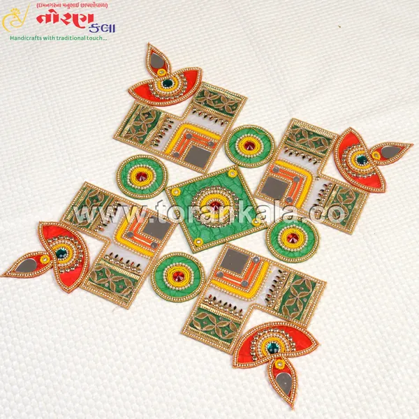 White_Green_Rangoli_Set_For_Decoration