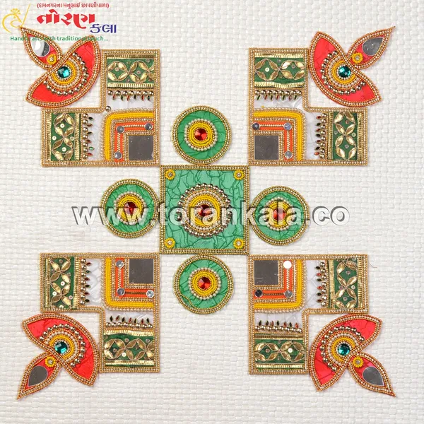 White_Green_Rangoli_Set_For_Decoration