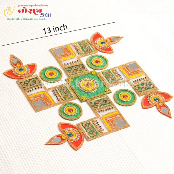 White_Green_Rangoli_Set_For_Decoration