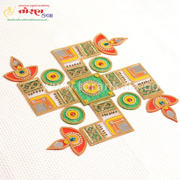White_Green_Rangoli_Set_For_Decoration