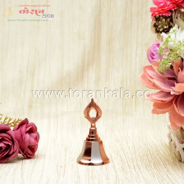 Ghar_Brass_Pooja_Bell,_Copper_and_Silver_Temple_Prayer_Ghanti,_6.6_x_3.05_cm,_Traditional_Handbell_for_Mandir