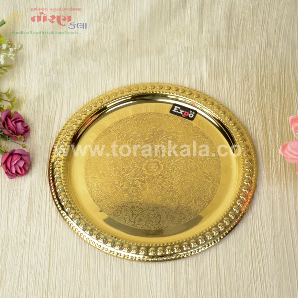 Pooja_Thali_Set_11-Inch_Brass_Plate_with__Diyas,_Kumkum_Bowls,_Agarbatti_Stand,_Panchpatra,_Karpoor_Aarti_&_Bell_Traditional_Hindu_Puja_Samagri_Set