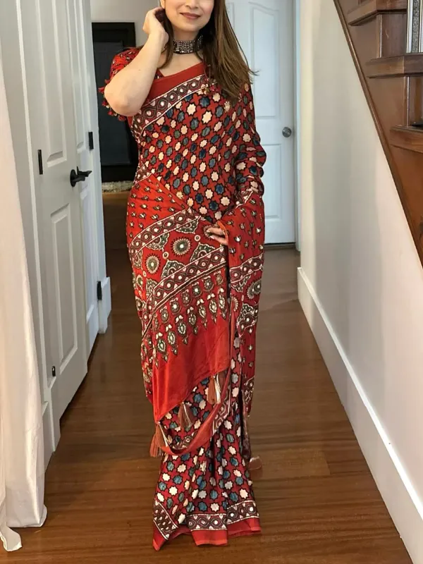 Lal_Pari_Ajarakh_Saree_With_Original_Mirror_Work
