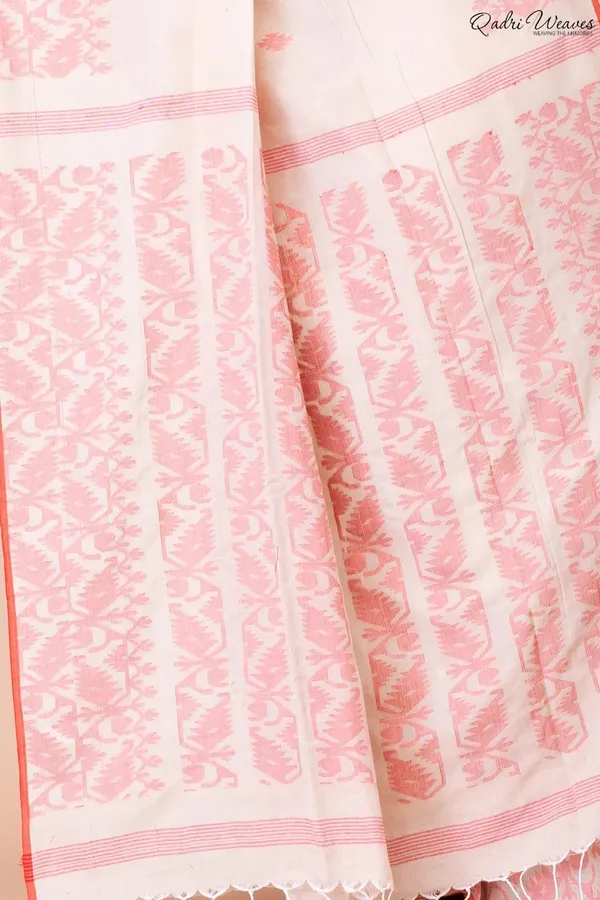 Conch_Shell_Color_Cotton??Jamdani_Saree