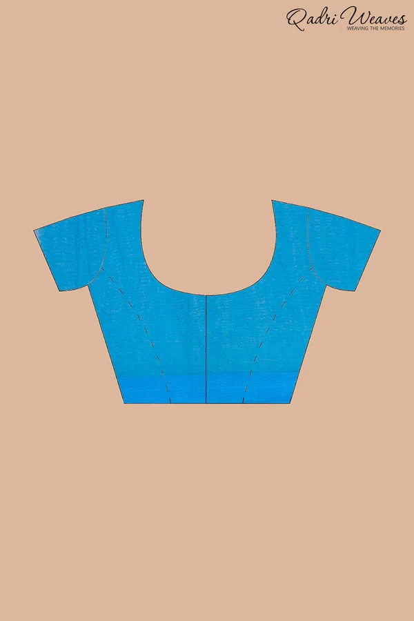 Hand_Painted_Pure_Cotton_Azure_Blue_Lotus_Flower_Design_Saree