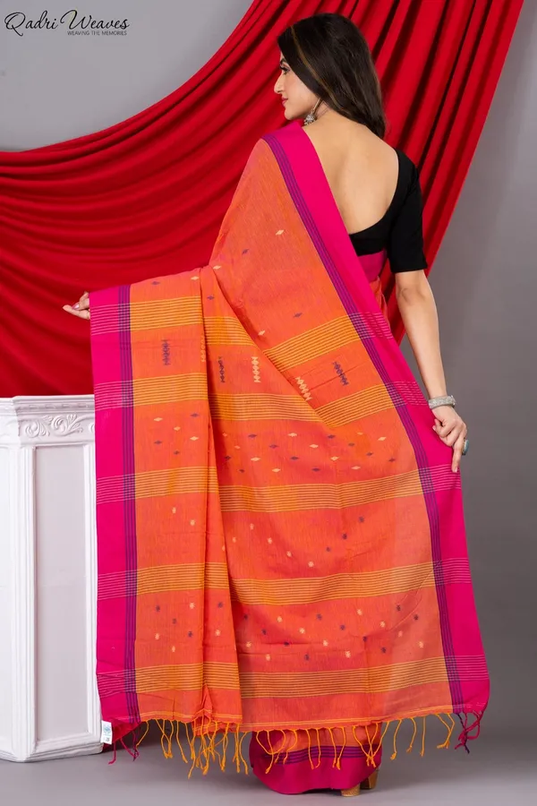 Handloom_Aerospace_Orange_Premium_Khadi_Cotton_Saree