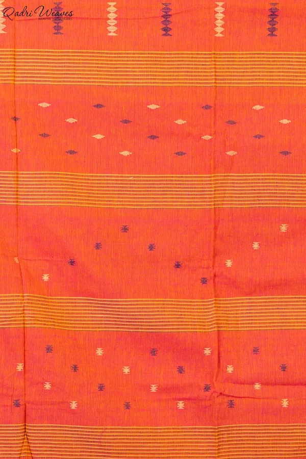 Handloom_Aerospace_Orange_Premium_Khadi_Cotton_Saree