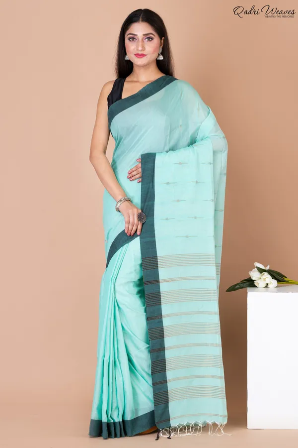 Handloom_Aquamarine_Khadi_Silk_Saree