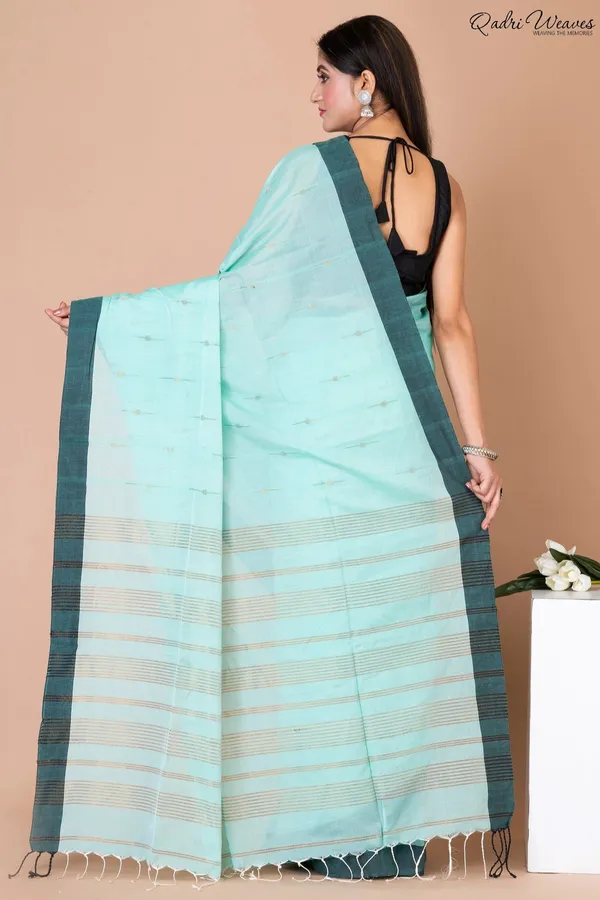 Handloom_Aquamarine_Khadi_Silk_Saree