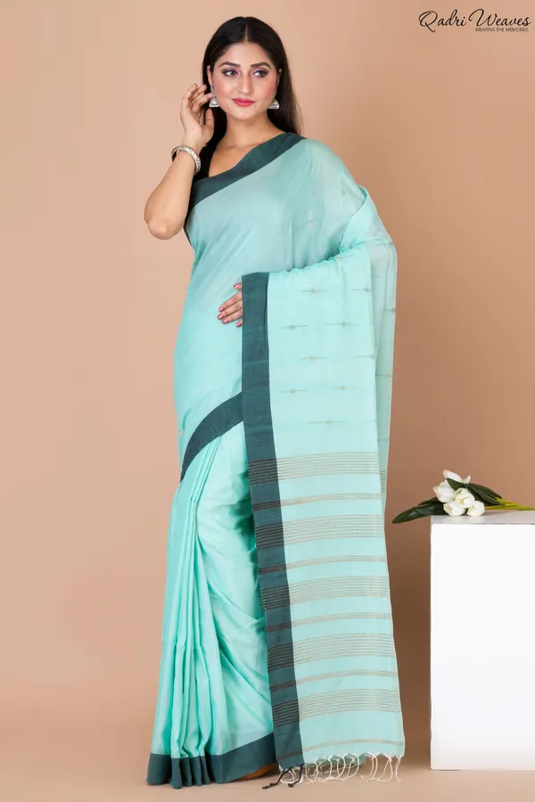 Handloom_Aquamarine_Khadi_Silk_Saree