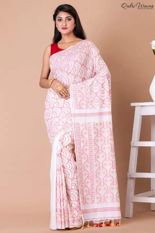 Handloom_Baby_Pink_Pure_Cotton_Saree