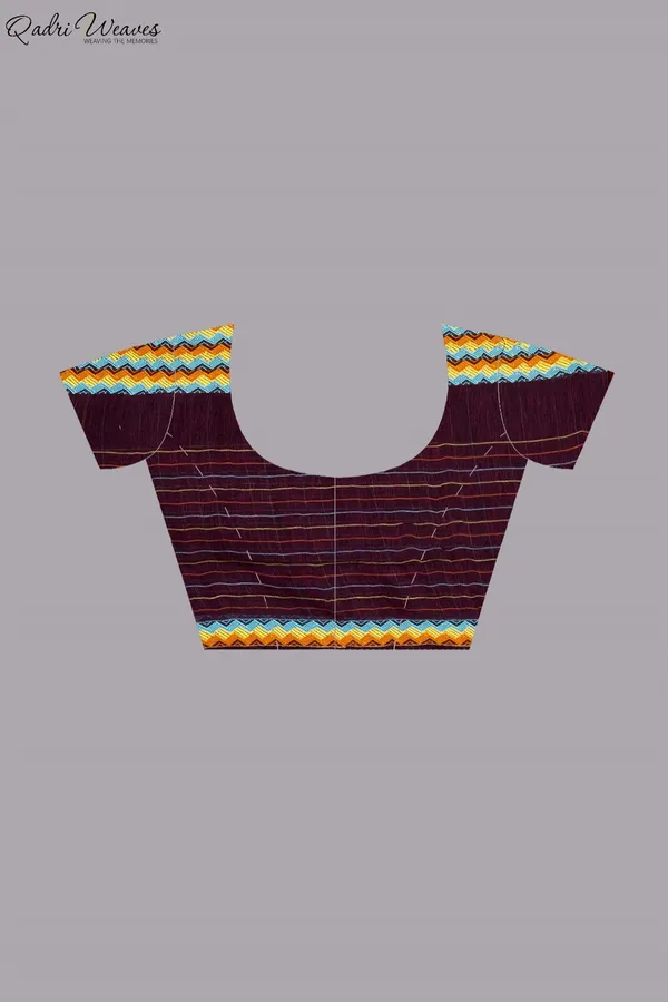 Handloom_Black_&_Maroon_Pure_Linen_Saree