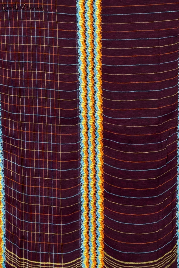 Handloom_Black_&_Maroon_Pure_Linen_Saree
