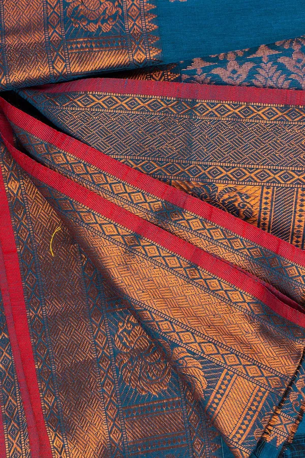Handloom_Blue_Copper_Banarasi_Cotton_Zari_Work_Saree