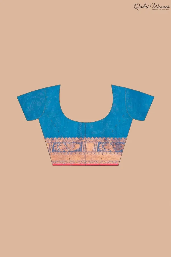 Handloom_Blue_Copper_Banarasi_Cotton_Zari_Work_Saree